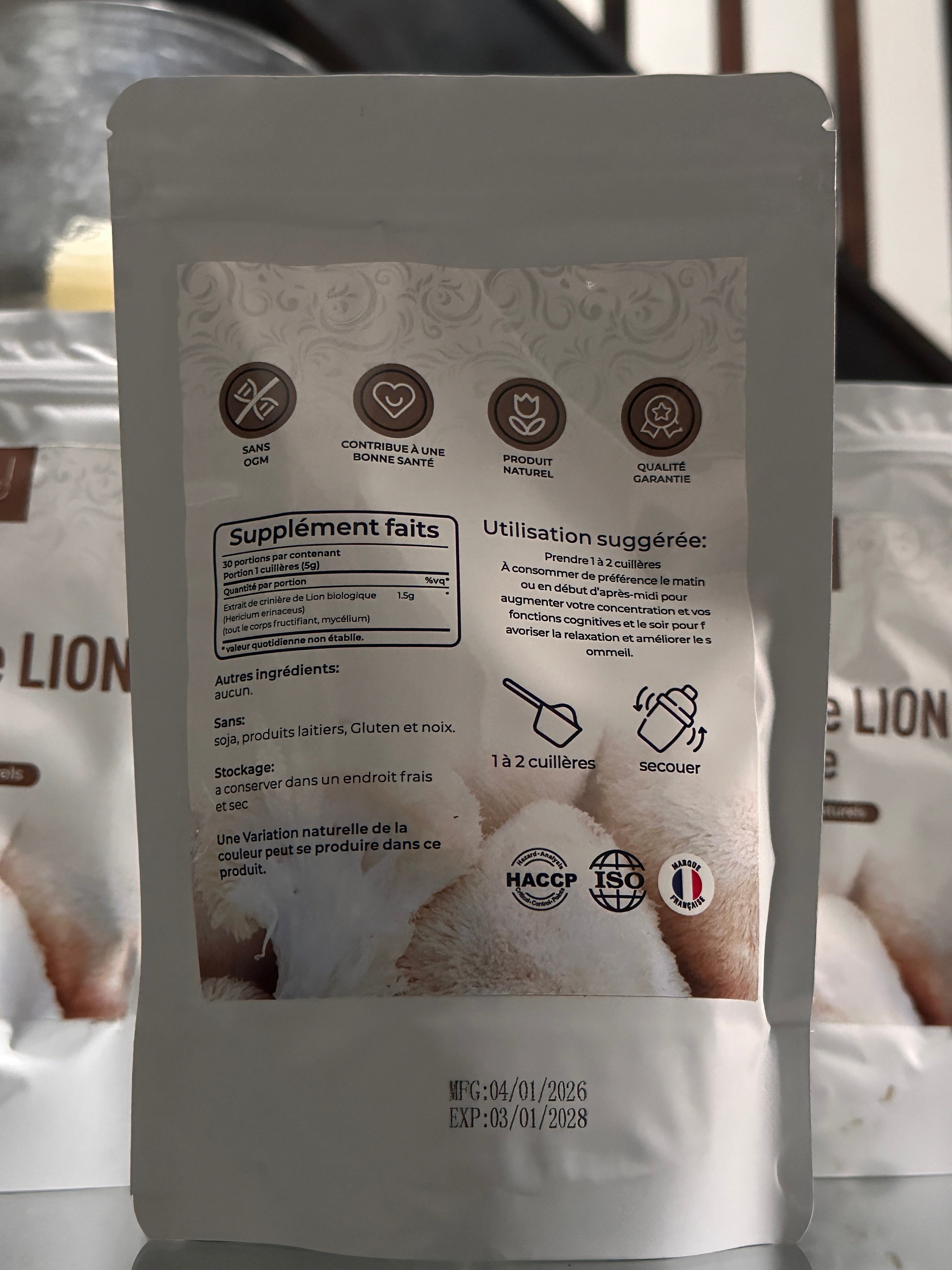 Poudre lion’s mane Cosmetiques Abou