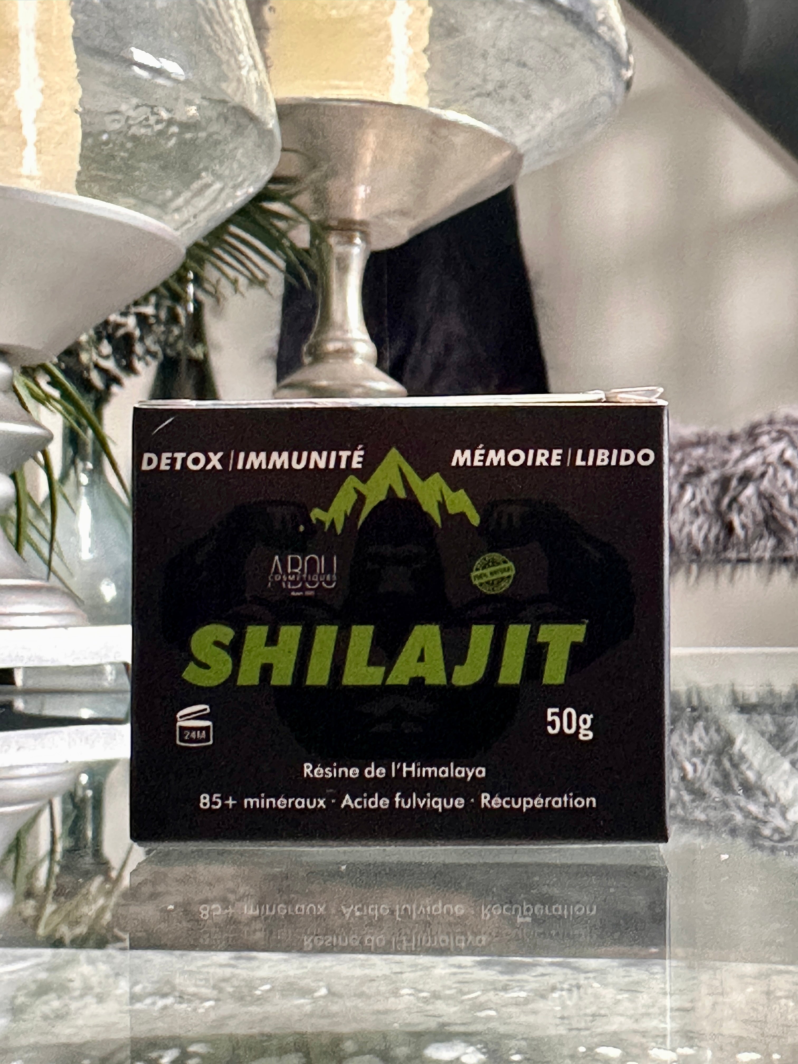Shilajit Résine Pure de l'Himalaya 50g – 85+ Minéraux, Acide Fulvique – Origine Certifiée Pakistan | Cosmétiques ABOU