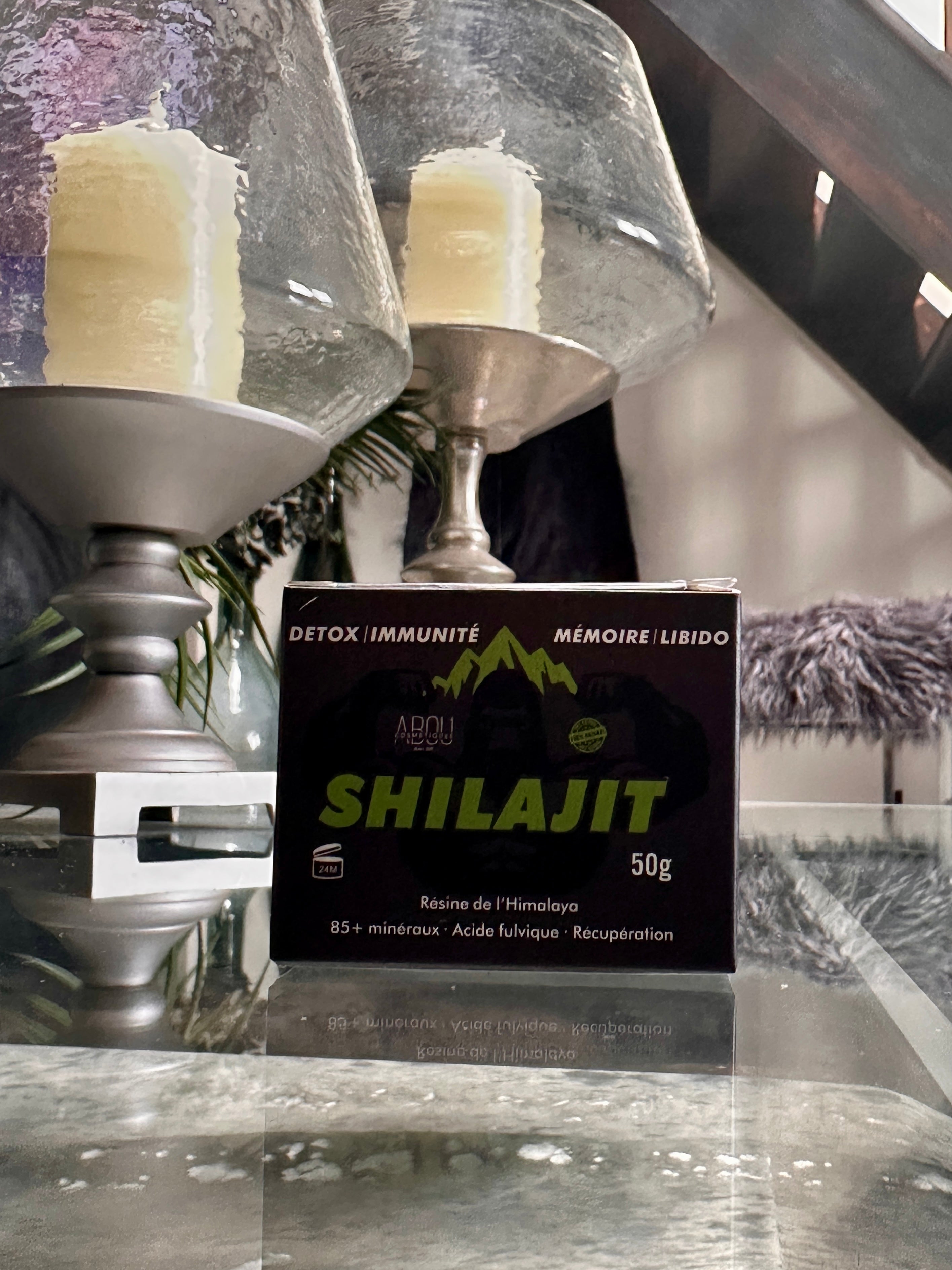 Shilajit Résine Pure de l'Himalaya 50g – 85+ Minéraux, Acide Fulvique – Origine Certifiée Pakistan | Cosmétiques ABOU