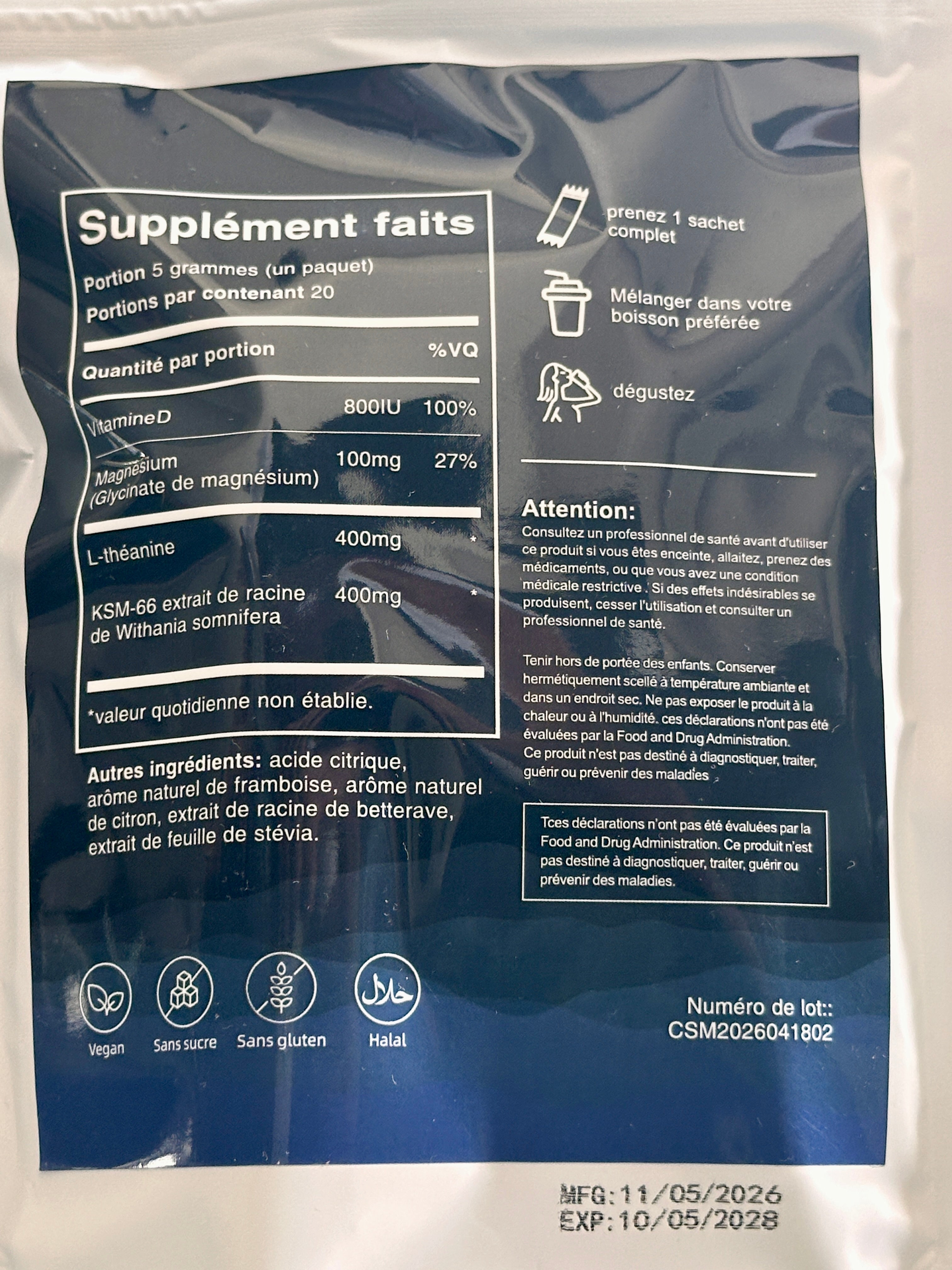 Magnésium Glycinate 4-en-1 | Sommeil & Sérénité